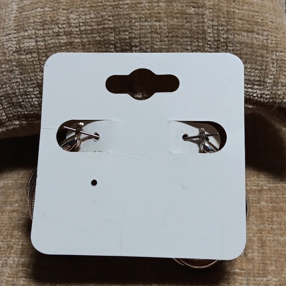 Gold Tone and Silver Tone Post Hoop Earring Set - Picture 7 of 7